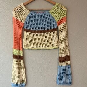 Urban Outfitters Light Blue Knit Crop Top XS